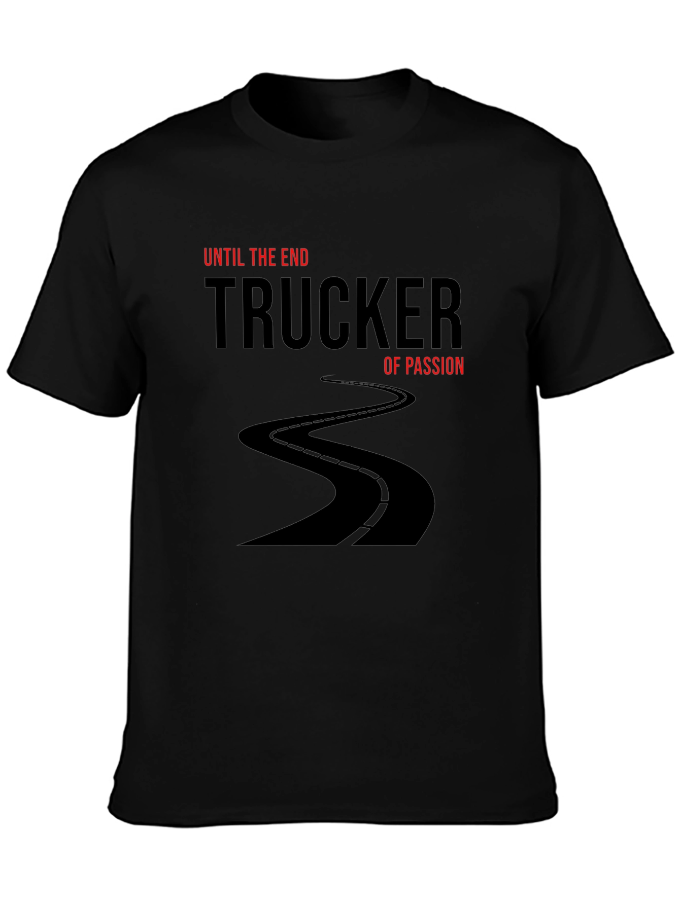 Trucker of Passion Black T-Shirt - Road Design