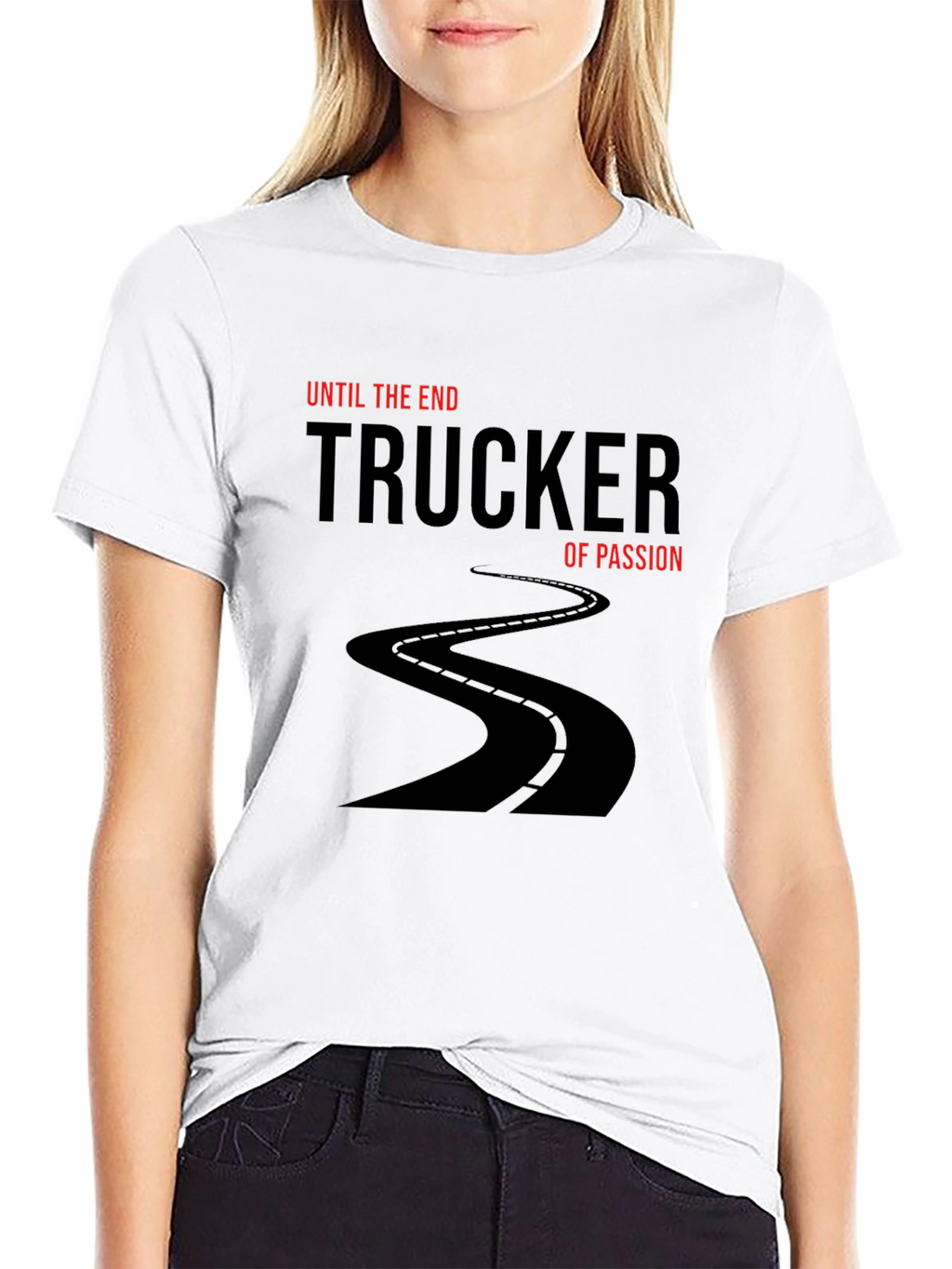 Trucker of Passion Black T-Shirt - Road Design