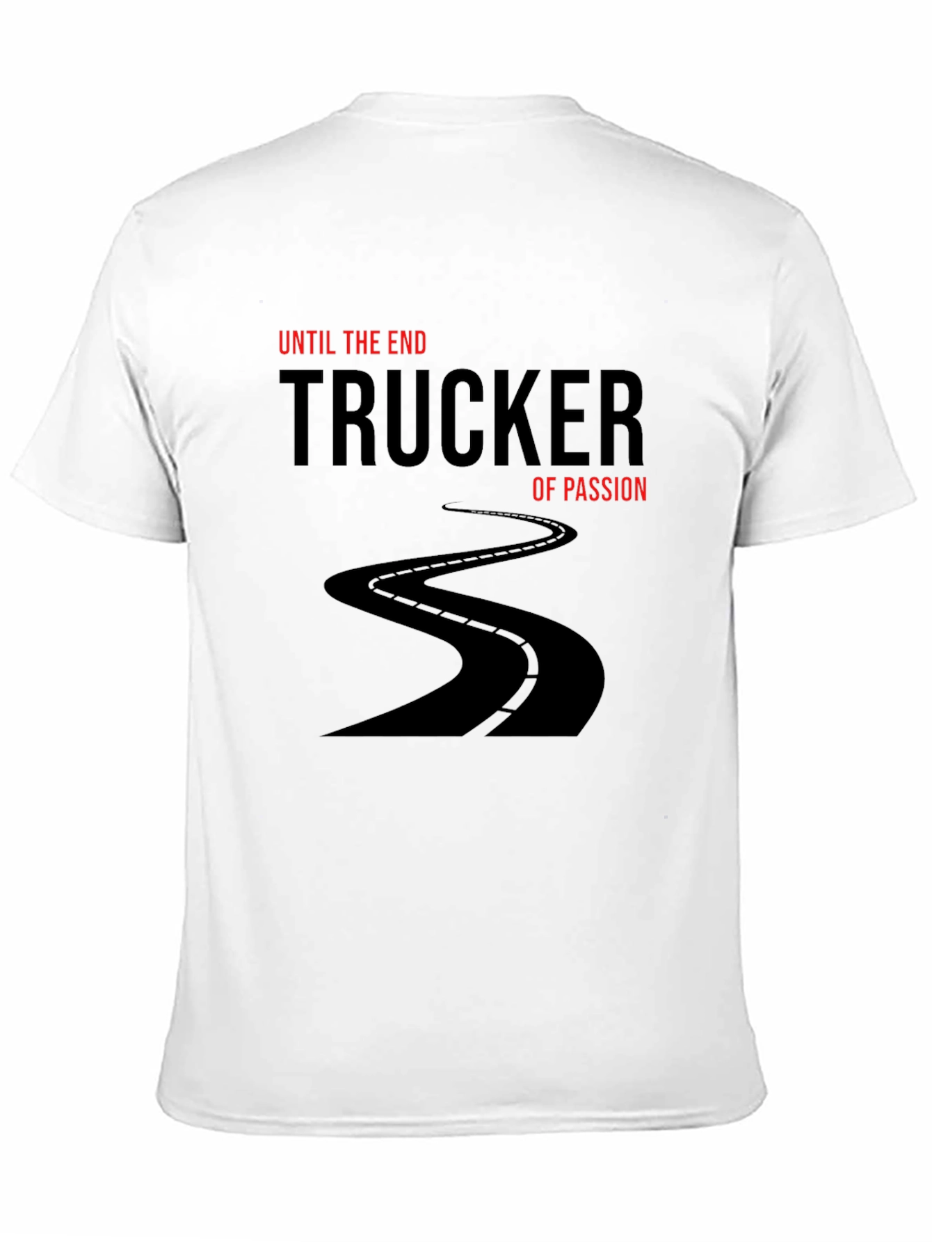 Trucker of Passion Black T-Shirt - Road Design