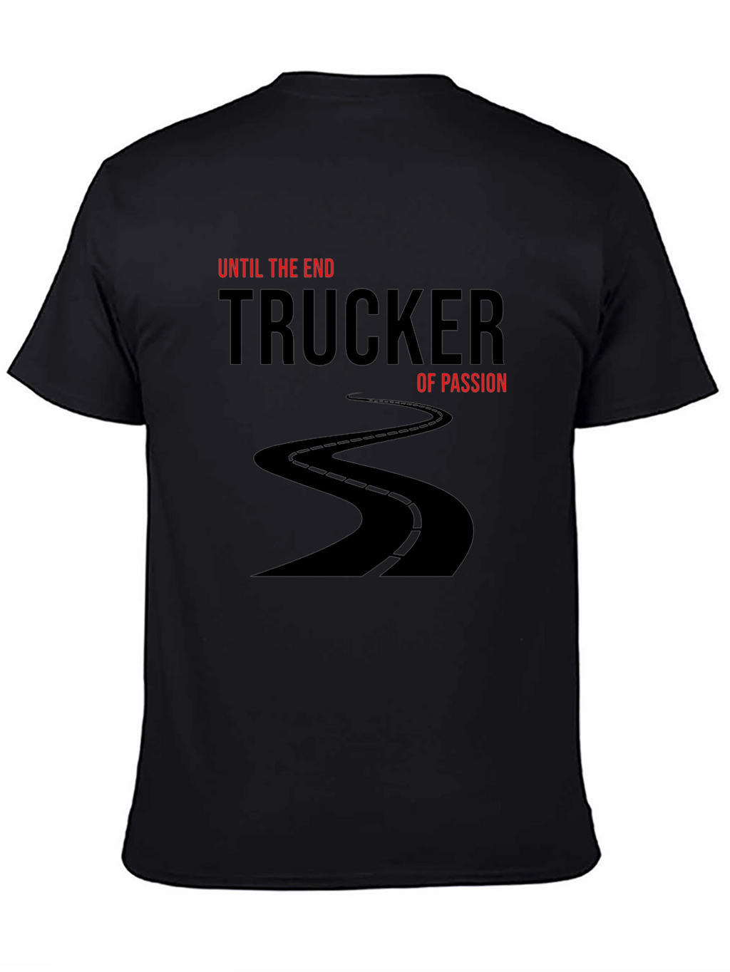Trucker of Passion Black T-Shirt - Road Design