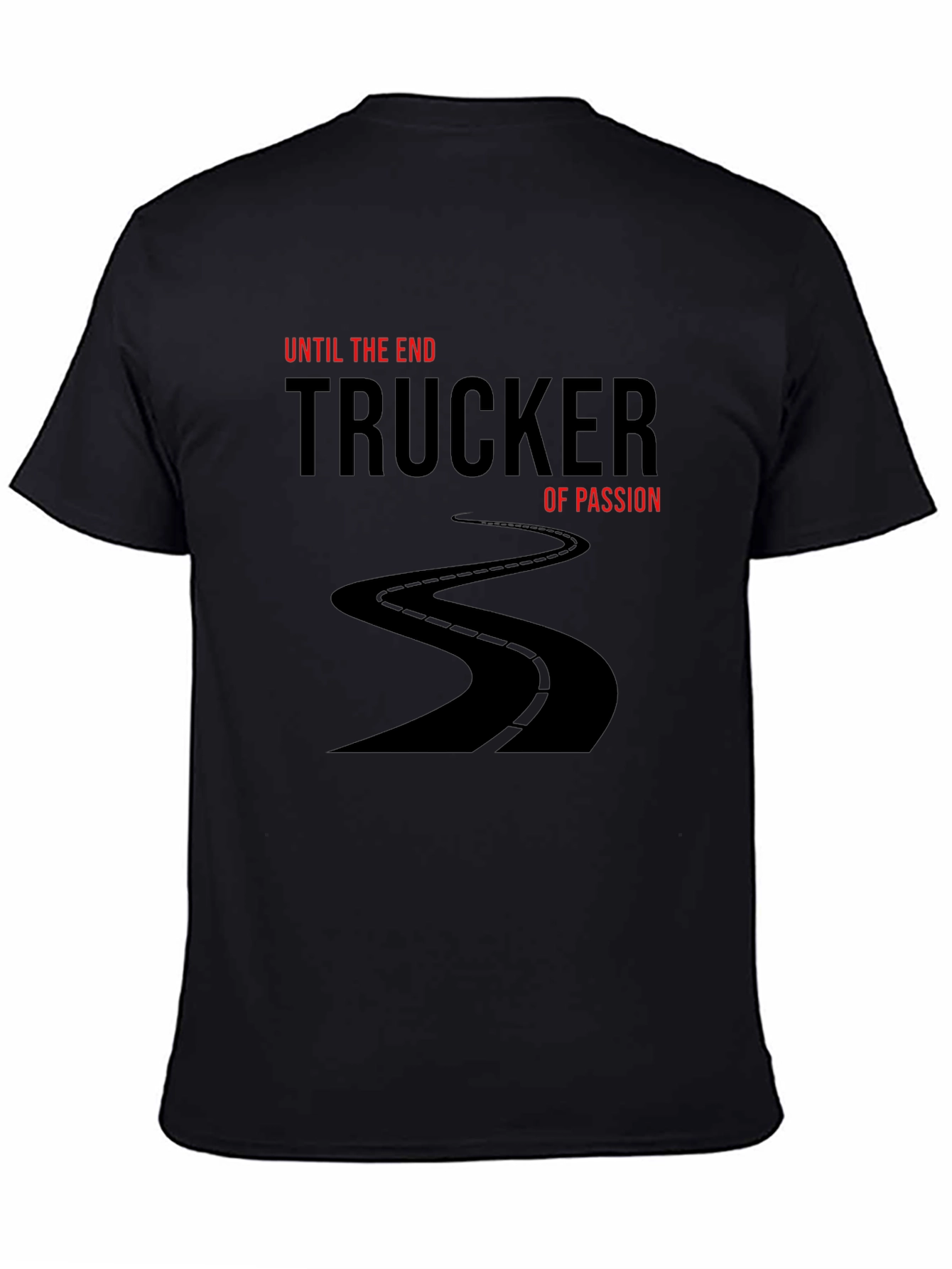Trucker of Passion Black T-Shirt - Road Design