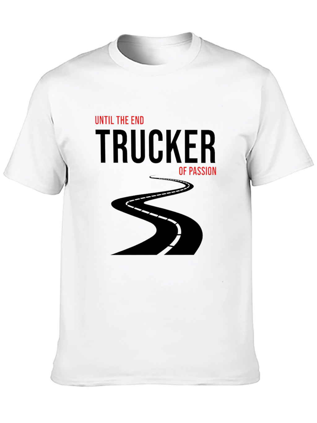 Trucker of Passion Black T-Shirt - Road Design