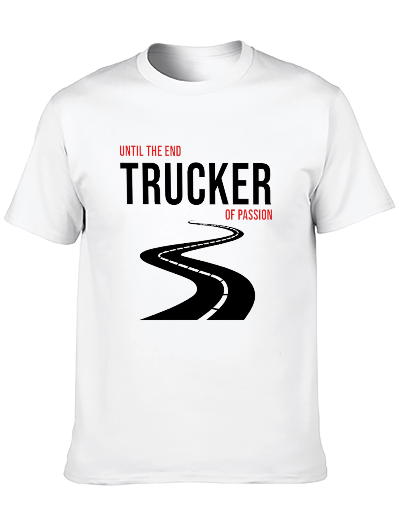 Trucker of Passion Black T-Shirt - Road Design