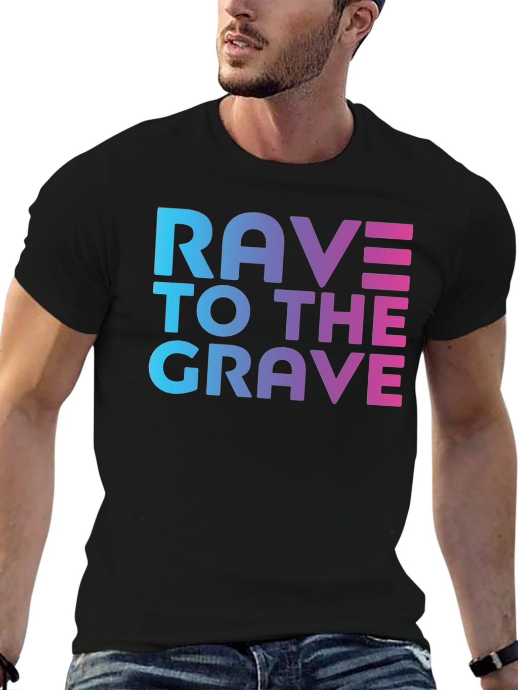 Rave To The Grave Graphic Tee - Black