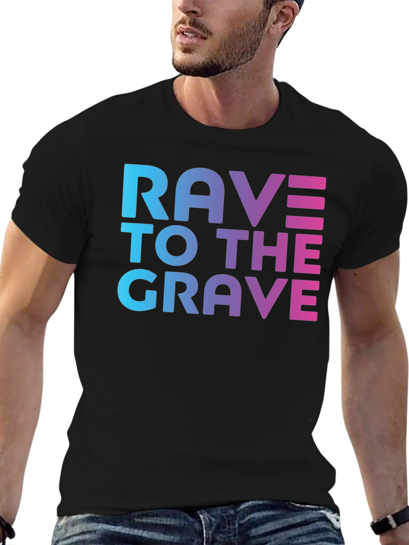 Rave To The Grave Graphic Tee - Black