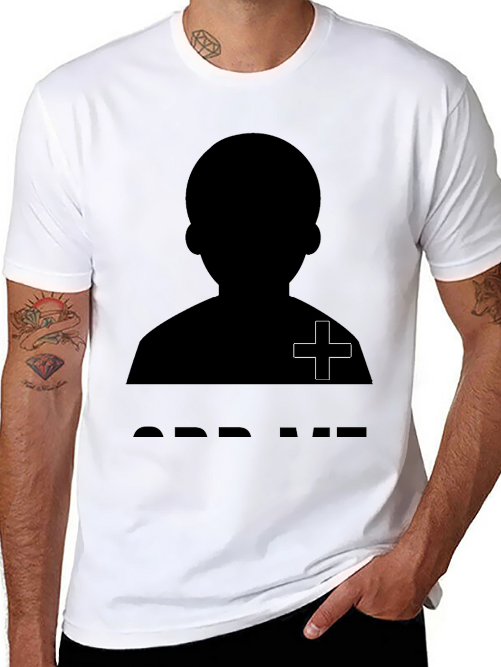 Silhouette Graphic Tee - Black Crew Neck T-Shirt