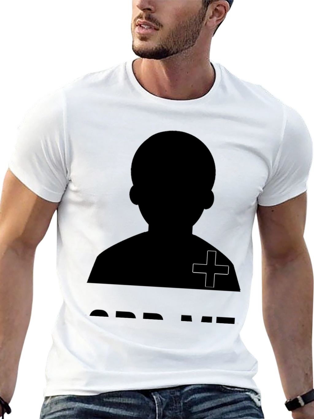 Silhouette Graphic Tee - Black Crew Neck T-Shirt
