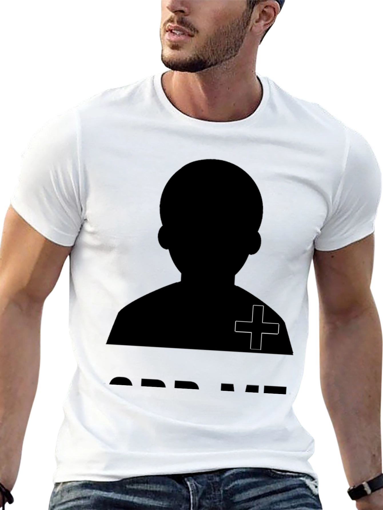 Silhouette Graphic Tee - Black Crew Neck T-Shirt