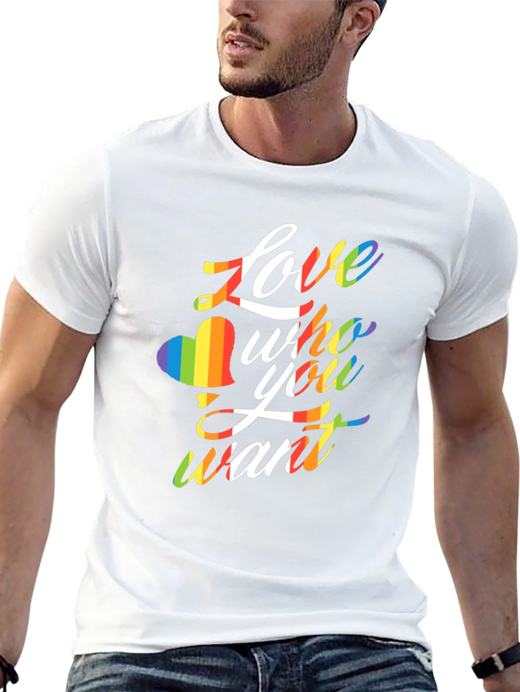 Love Who You Want LGBTQ Rainbow T-Shirt