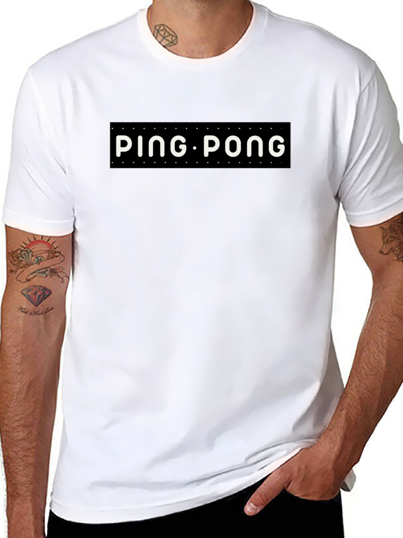 Ping Pong Graphic Tee - Stylish Black T-Shirt