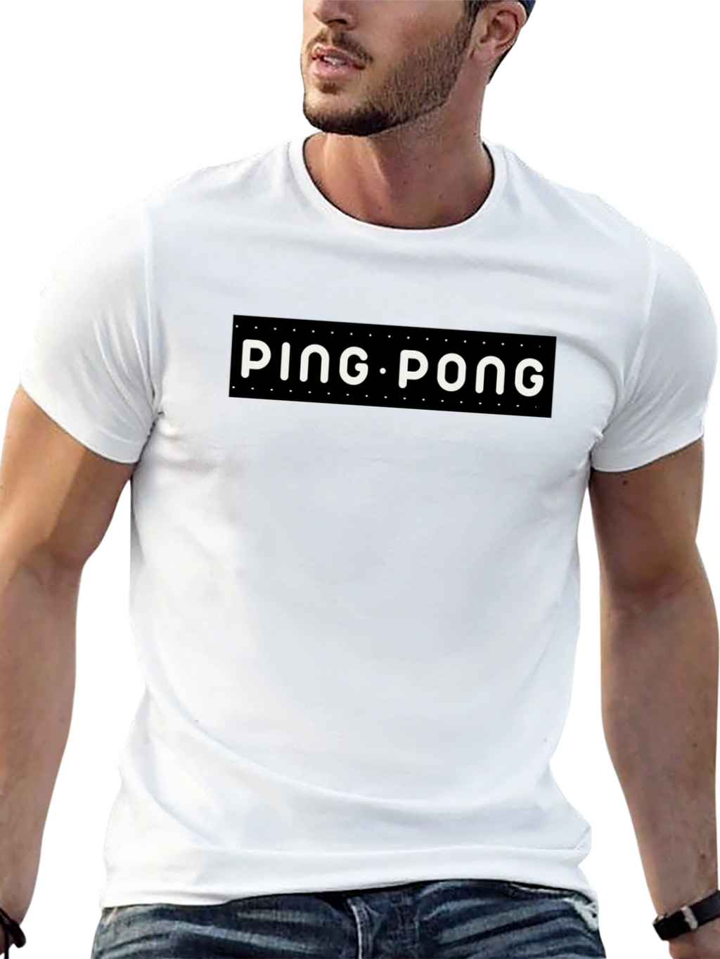 Ping Pong Graphic Tee - Stylish Black T-Shirt