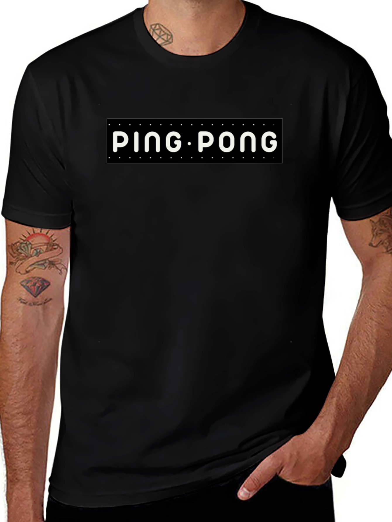 Ping Pong Graphic Tee - Stylish Black T-Shirt