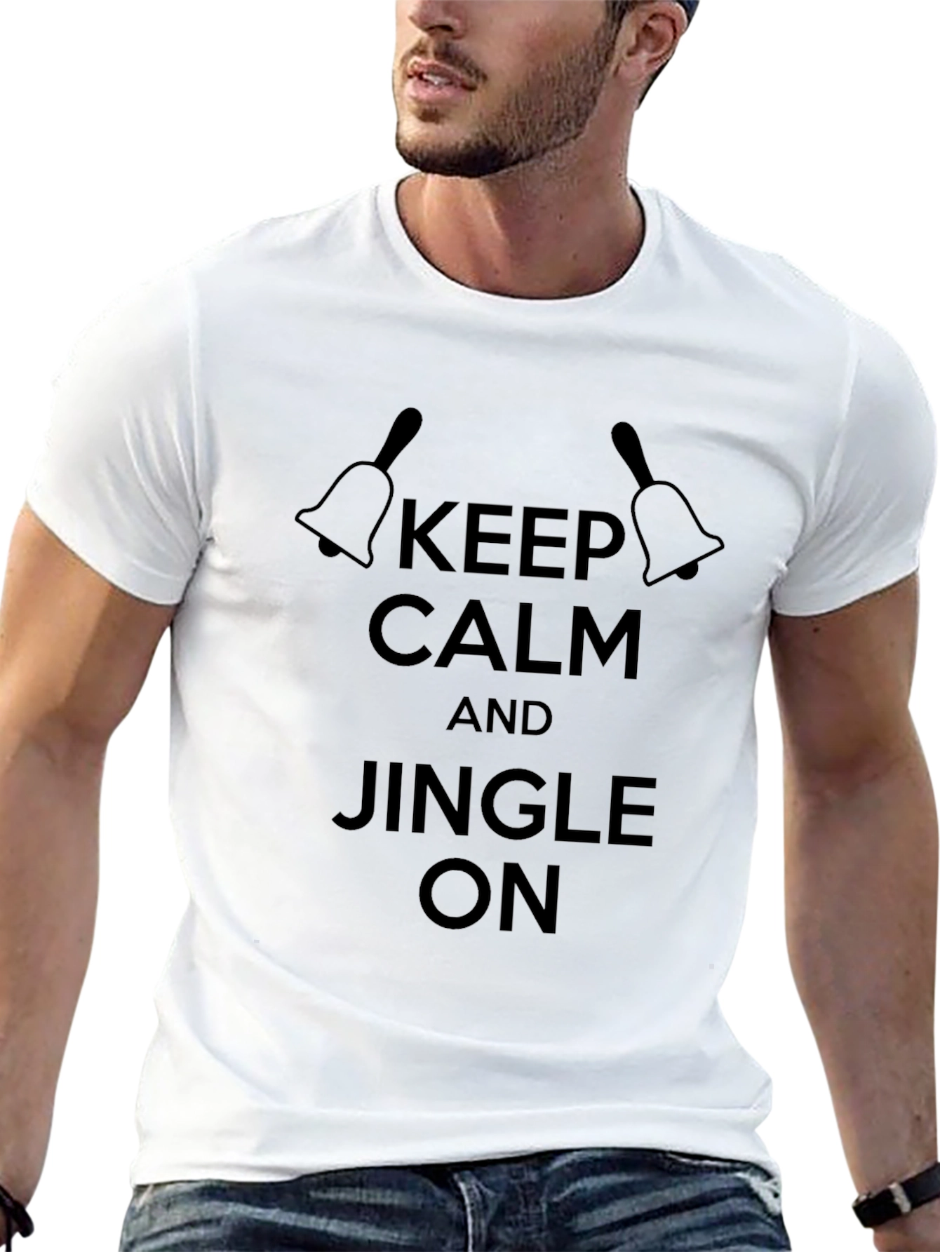 Keep Calm & Jingle On Black T-Shirt