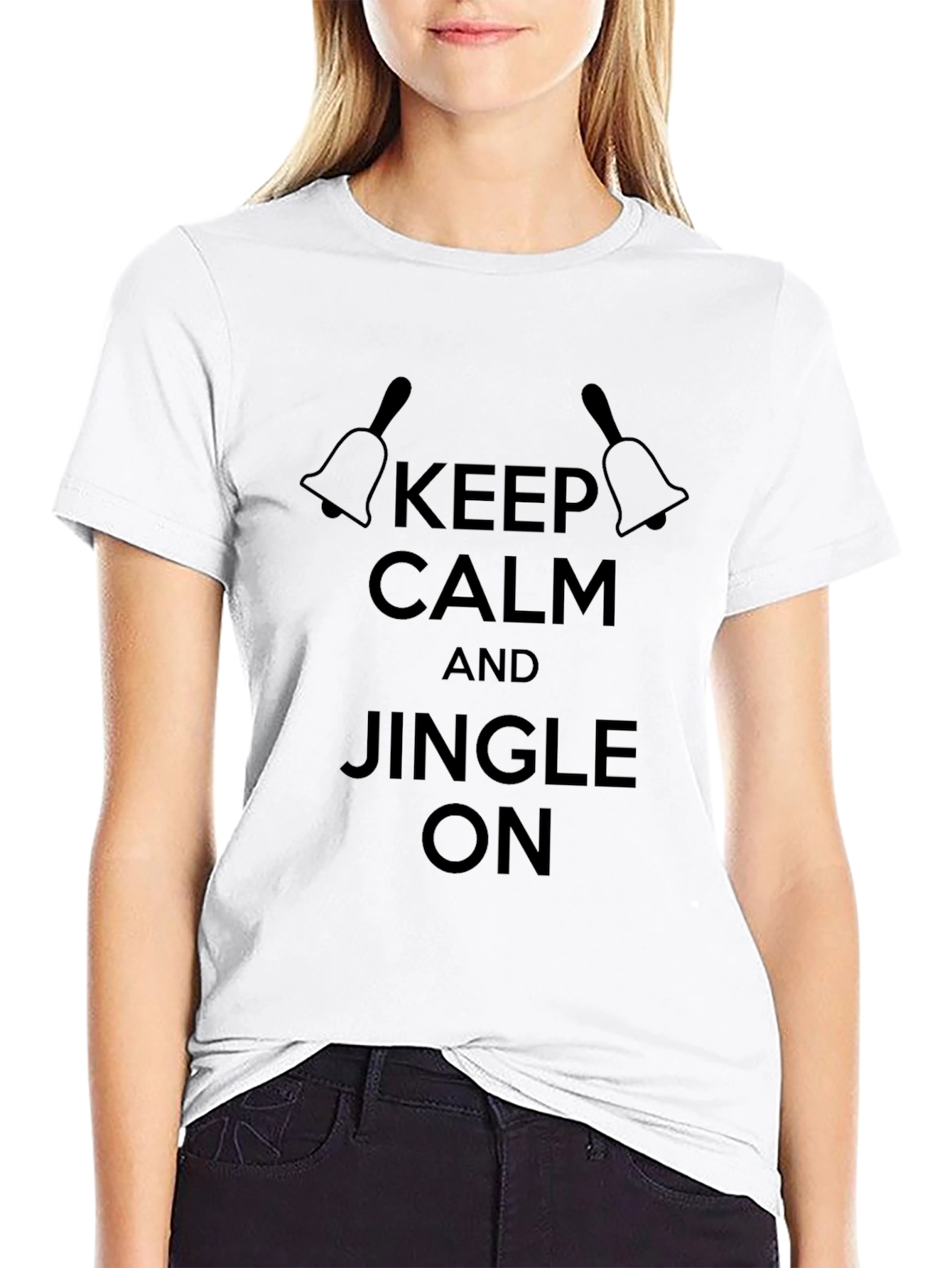 Keep Calm & Jingle On Black T-Shirt