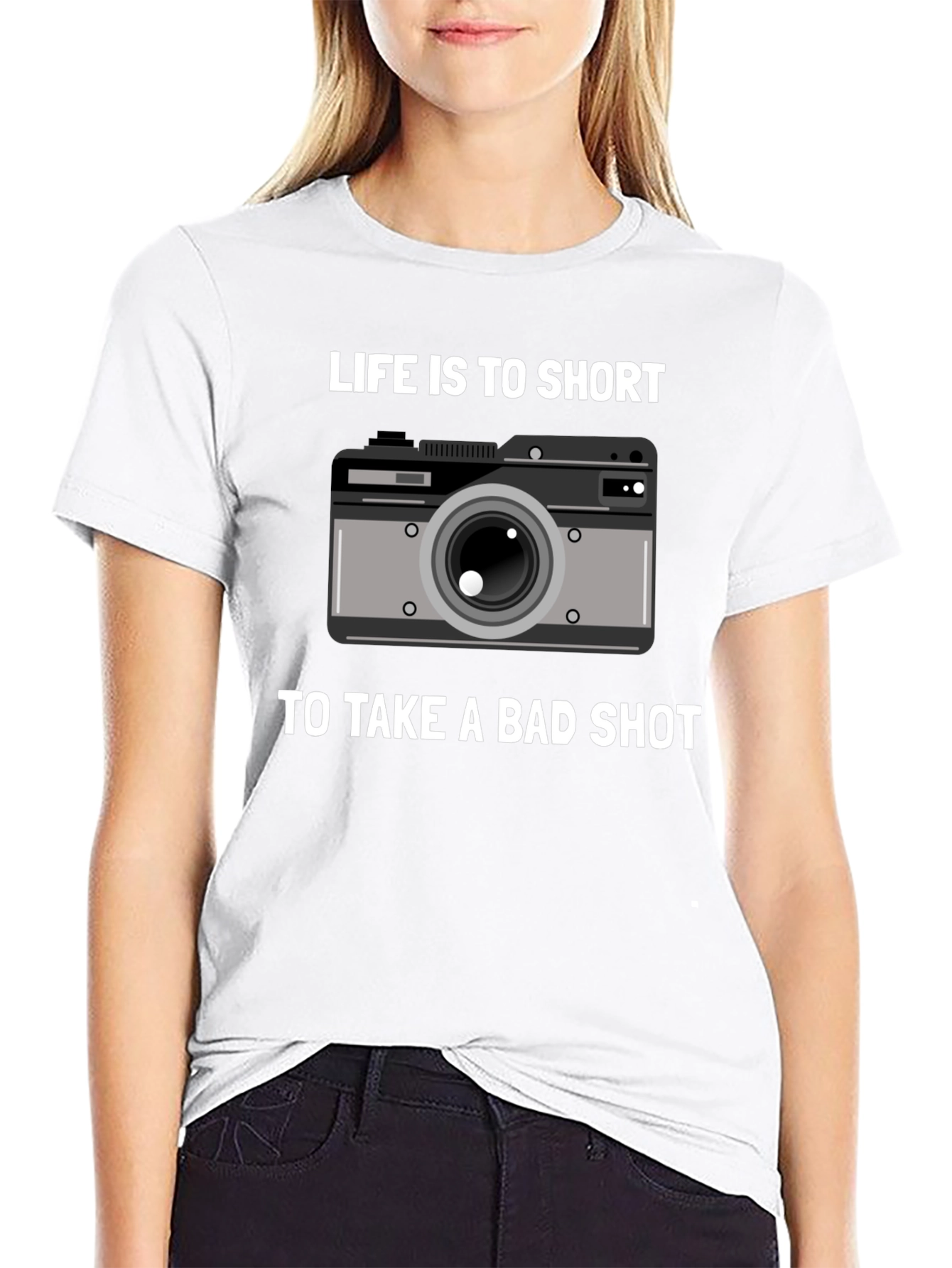 Lifes Too Short Camera T-Shirt - Photography Gift