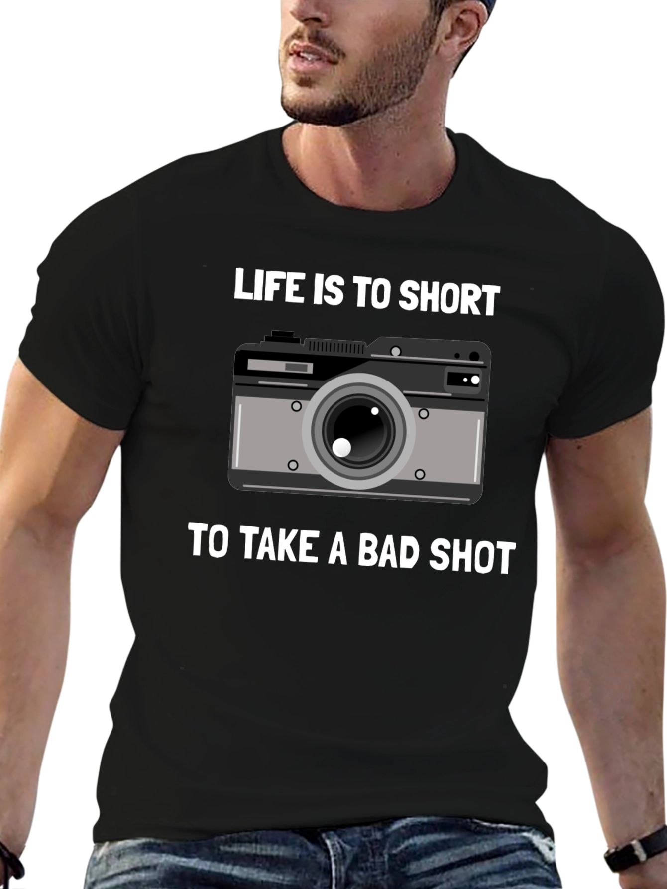 Lifes Too Short Camera T-Shirt - Photography Gift