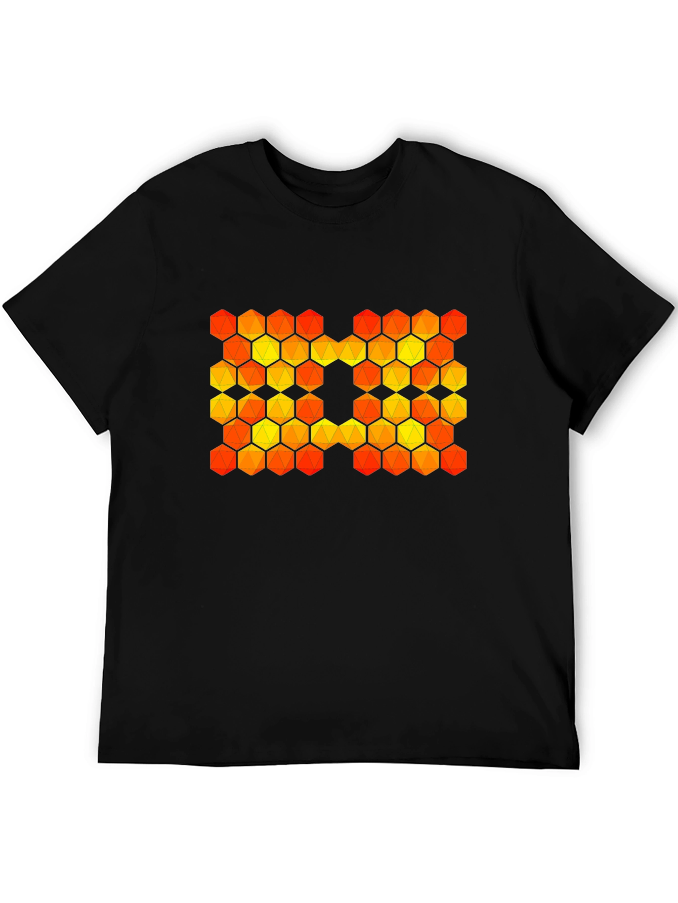 Hexagon Pattern Graphic T-Shirt