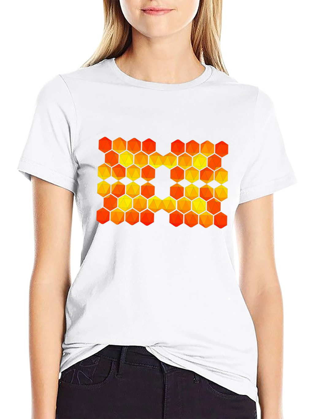Hexagon Pattern Graphic T-Shirt