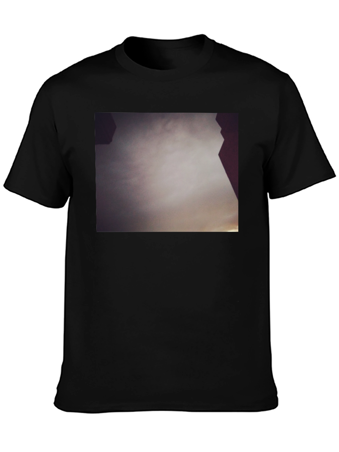 Abstract Sky Print Black Tee