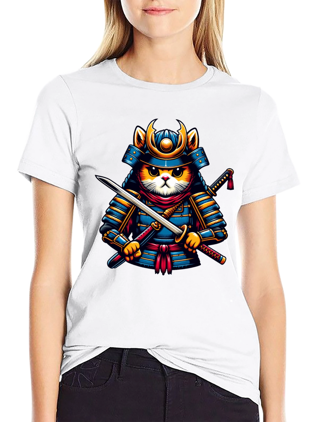 Samurai Cat T-Shirt - Unique Graphic Tee