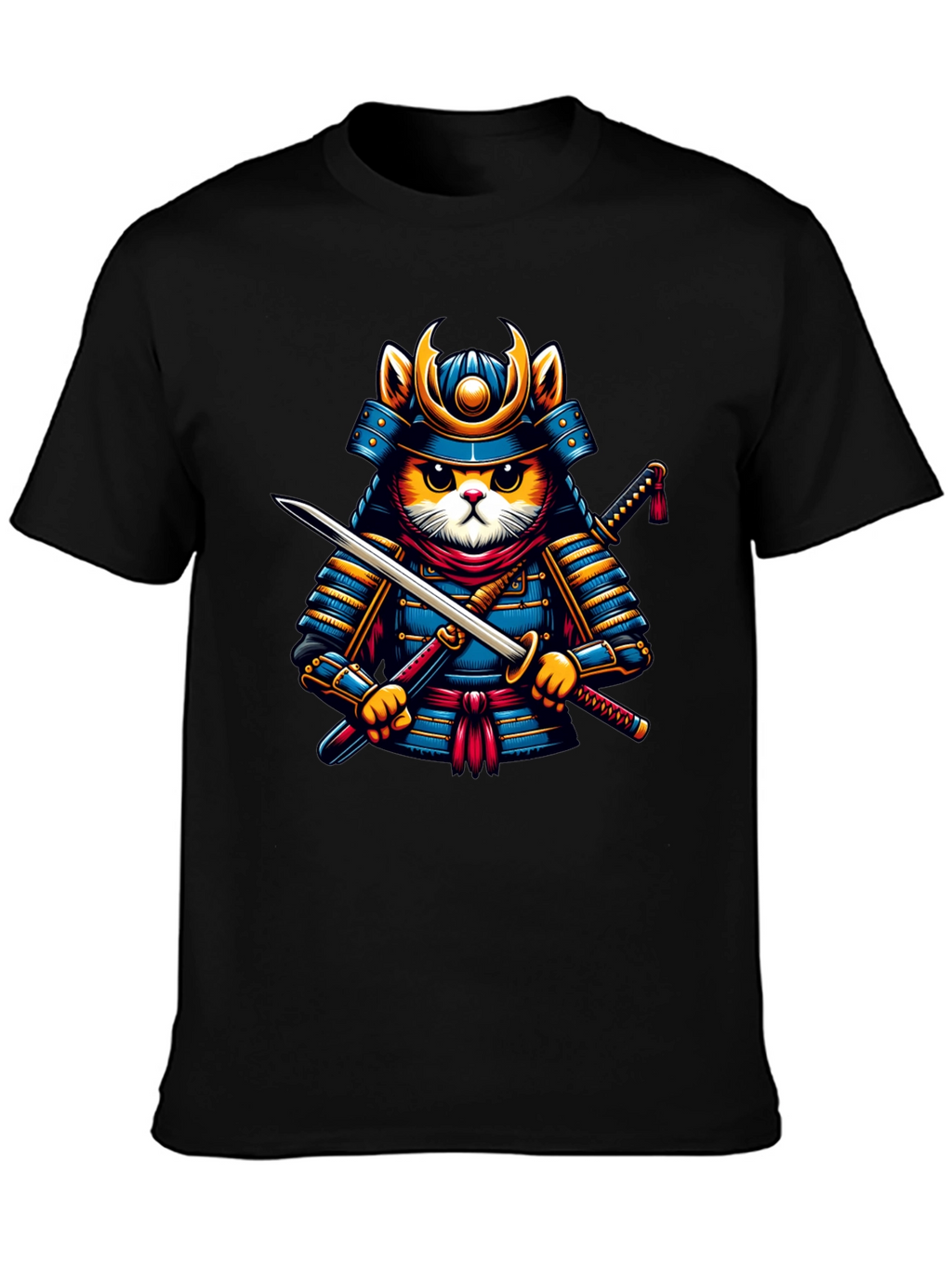 Samurai Cat T-Shirt - Unique Graphic Tee