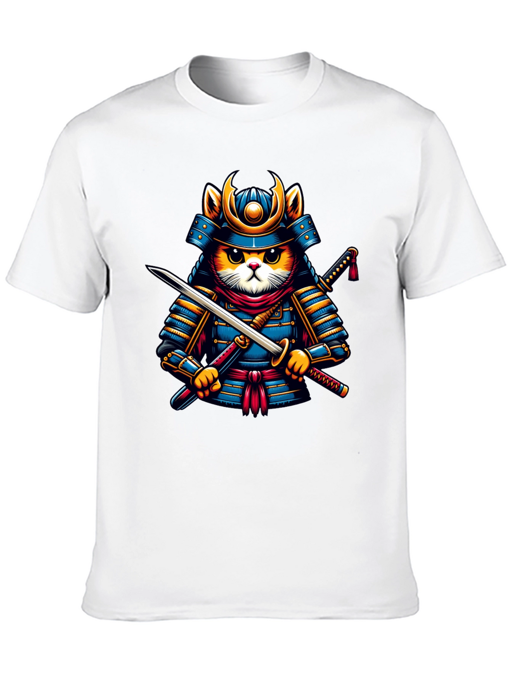 Samurai Cat T-Shirt - Unique Graphic Tee