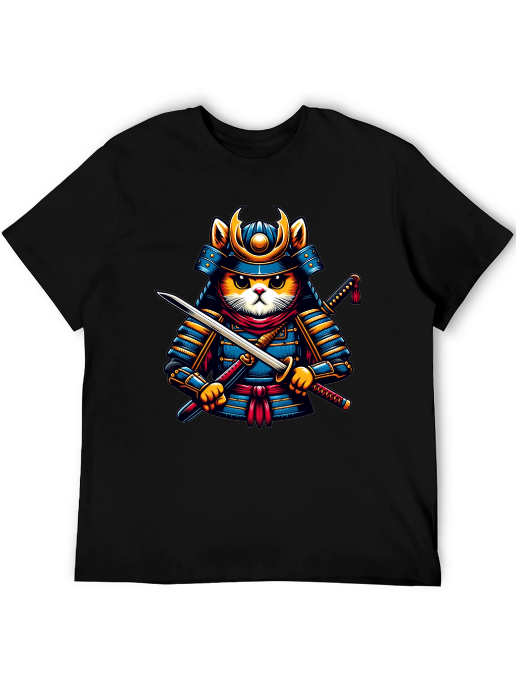 Samurai Cat T-Shirt - Unique Graphic Tee
