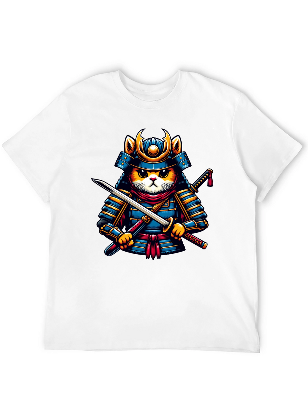 Samurai Cat T-Shirt - Unique Graphic Tee