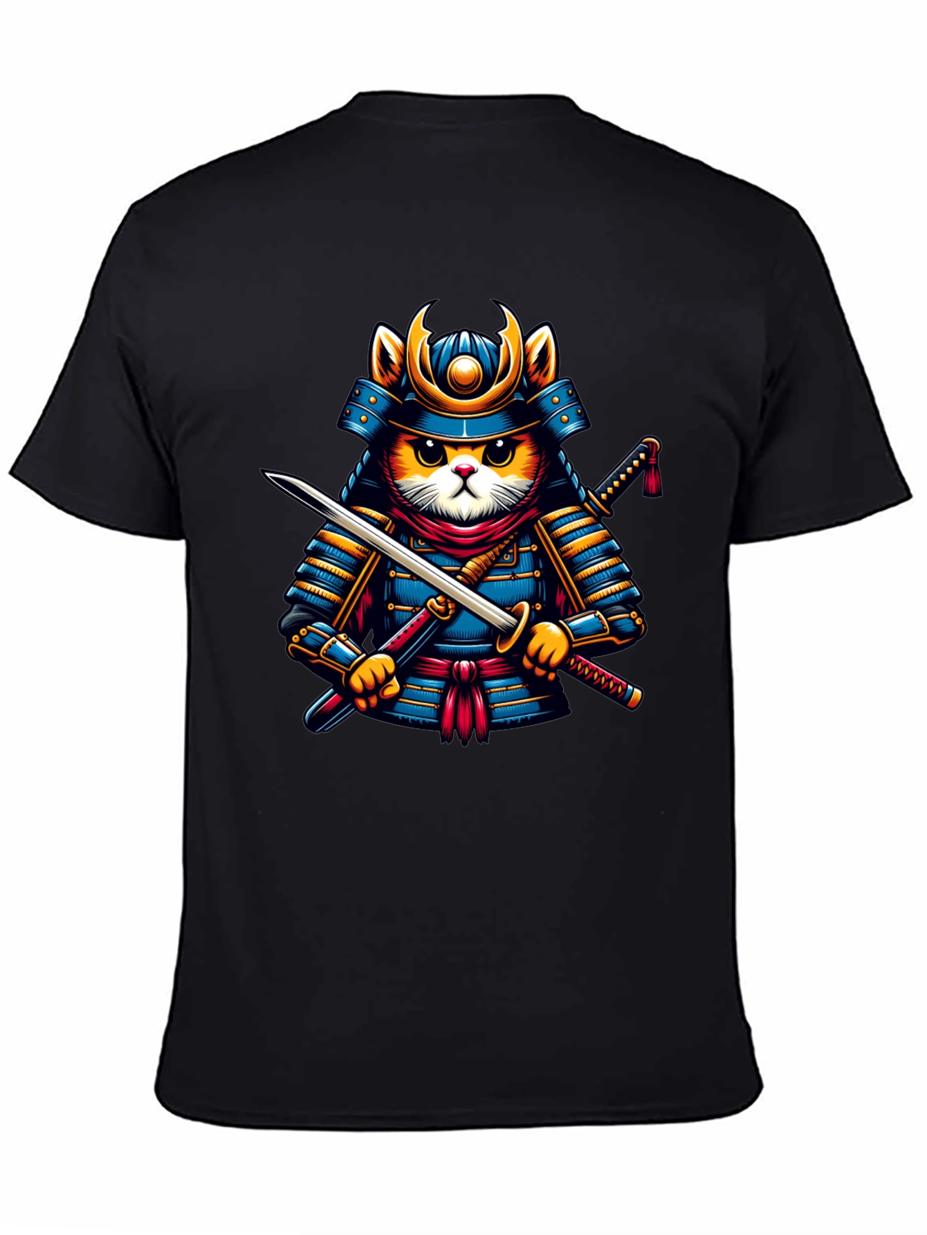 Samurai Cat T-Shirt - Unique Graphic Tee