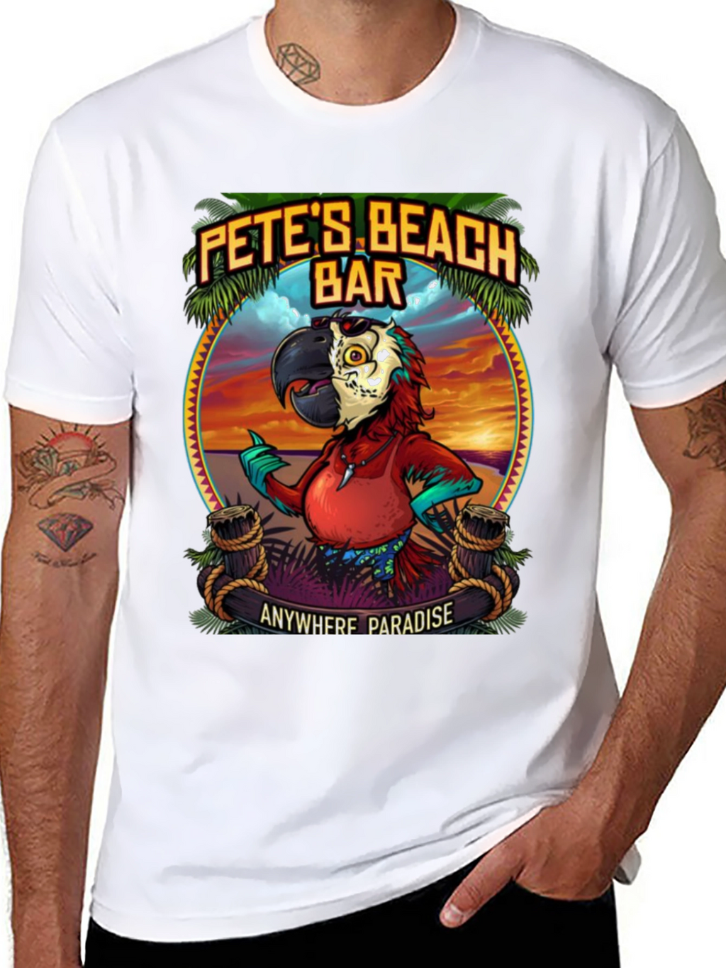 Petes Beach Bar Graphic T-Shirt: Anywhere Paradise