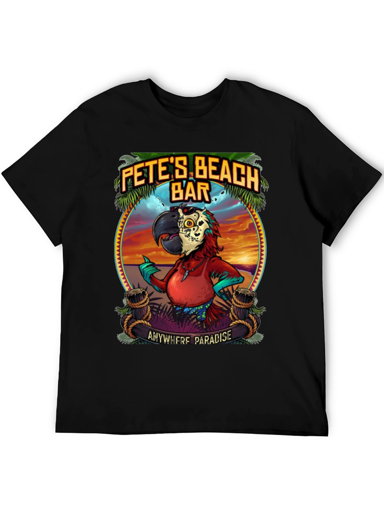 Petes Beach Bar Graphic T-Shirt: Anywhere Paradise