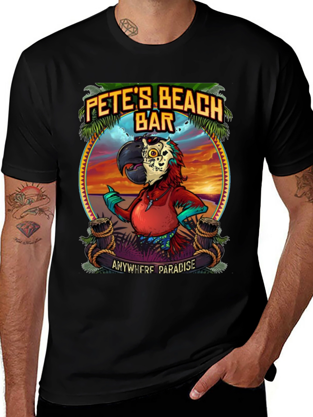 Petes Beach Bar Graphic T-Shirt: Anywhere Paradise