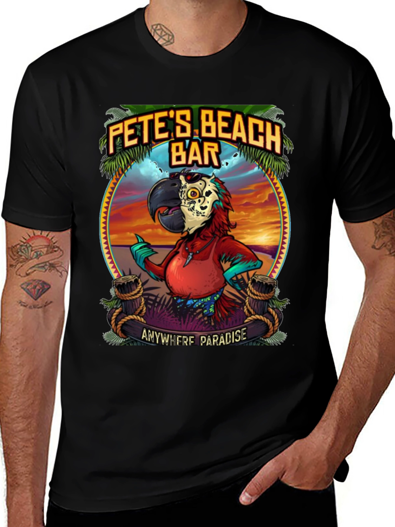 Petes Beach Bar Graphic T-Shirt: Anywhere Paradise