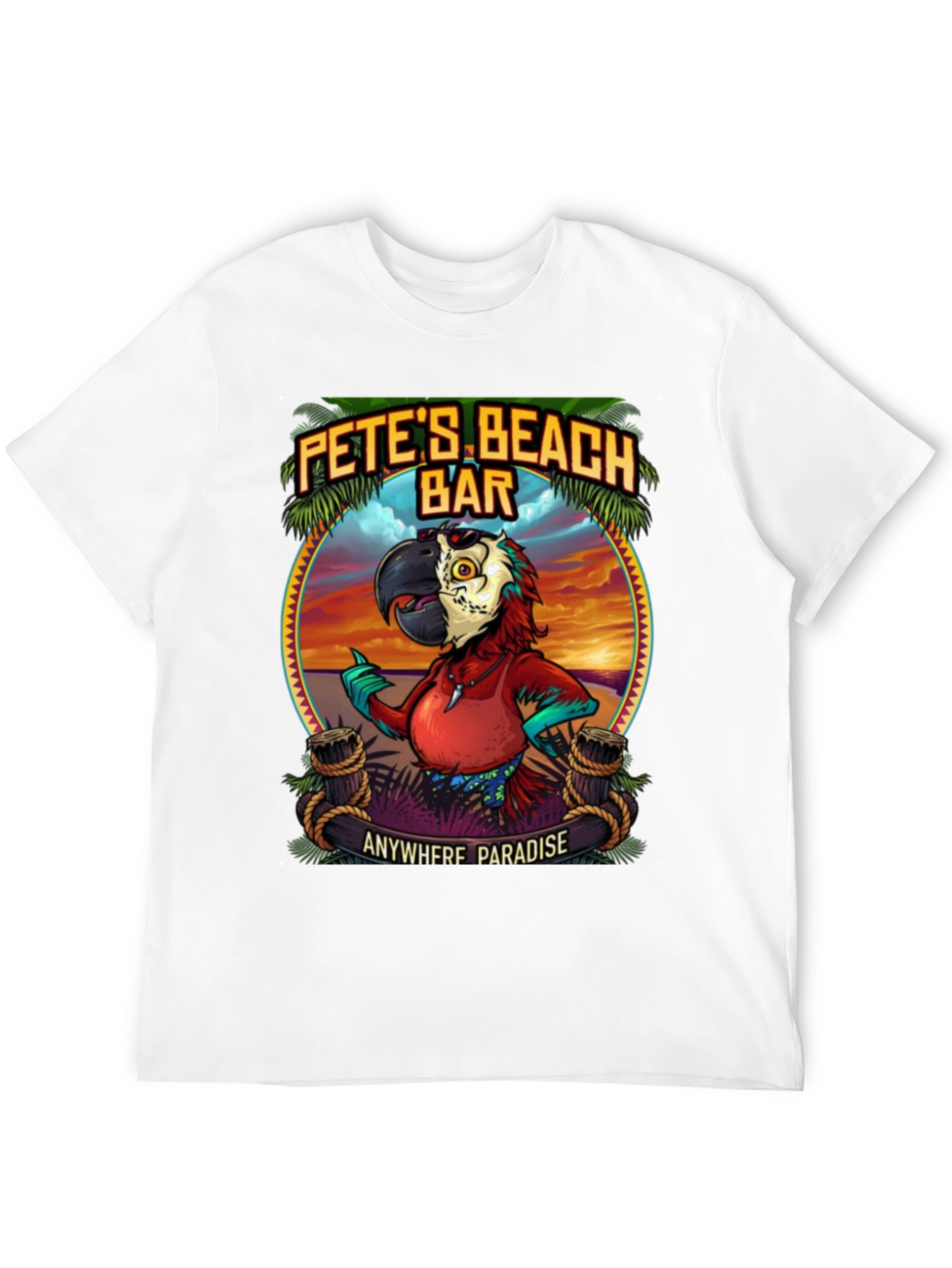 Petes Beach Bar Graphic T-Shirt: Anywhere Paradise
