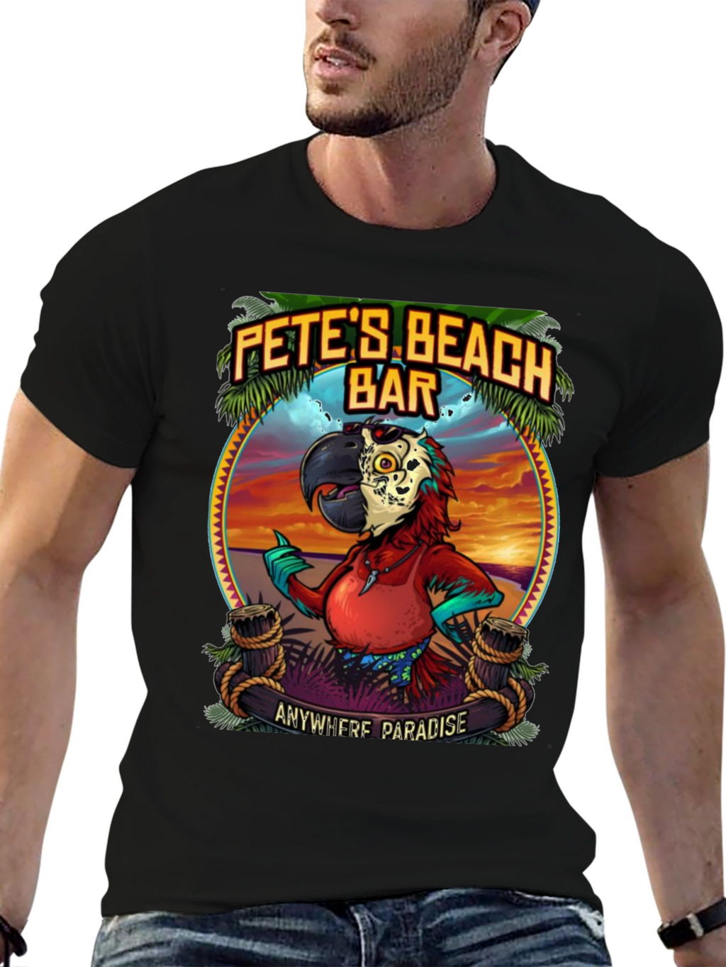 Petes Beach Bar Graphic T-Shirt: Anywhere Paradise