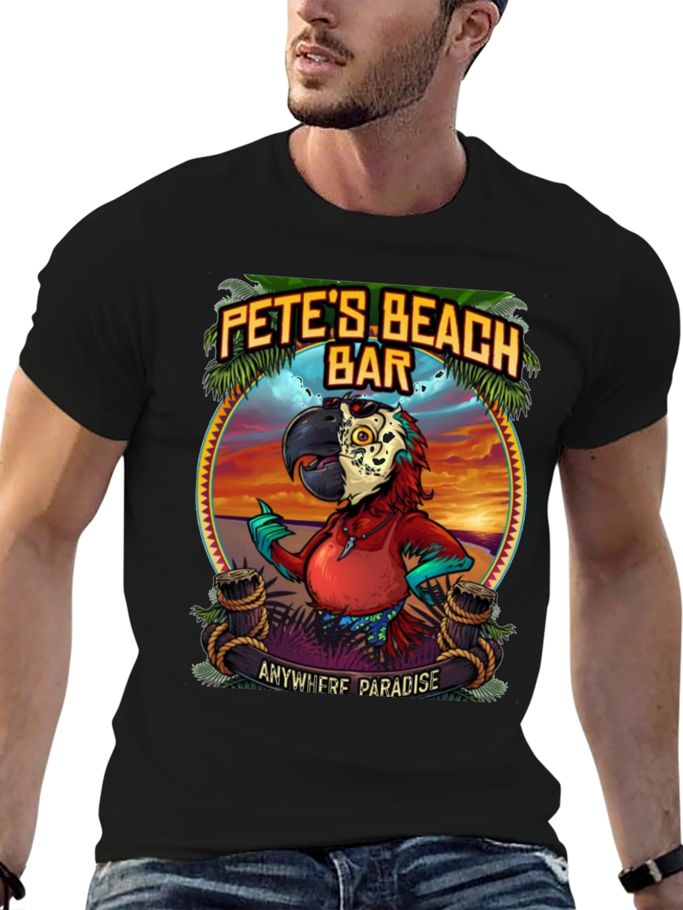 Petes Beach Bar Graphic T-Shirt: Anywhere Paradise