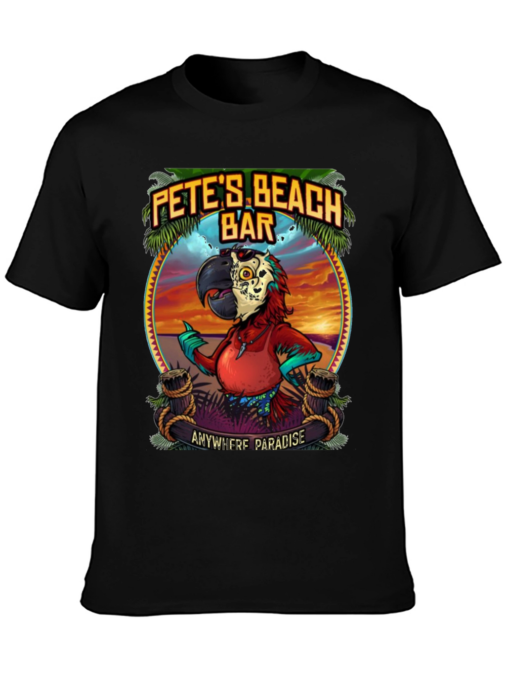 Petes Beach Bar Graphic T-Shirt: Anywhere Paradise