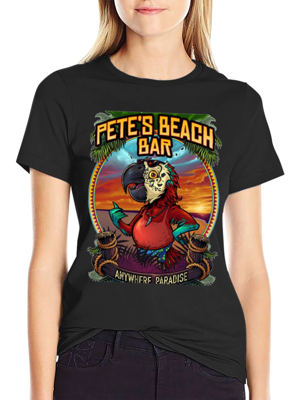 Petes Beach Bar Graphic T-Shirt: Anywhere Paradise