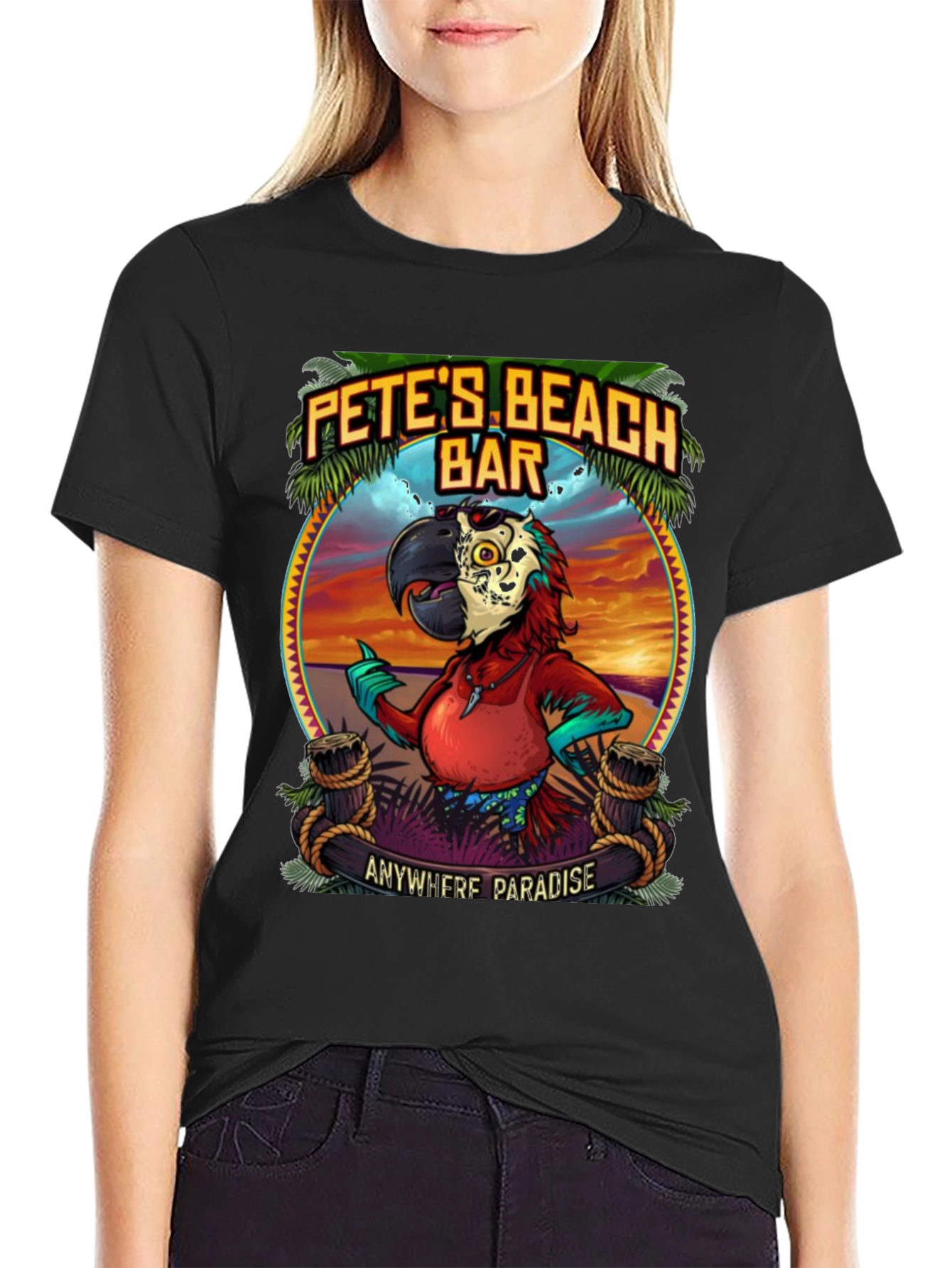 Petes Beach Bar Graphic T-Shirt: Anywhere Paradise