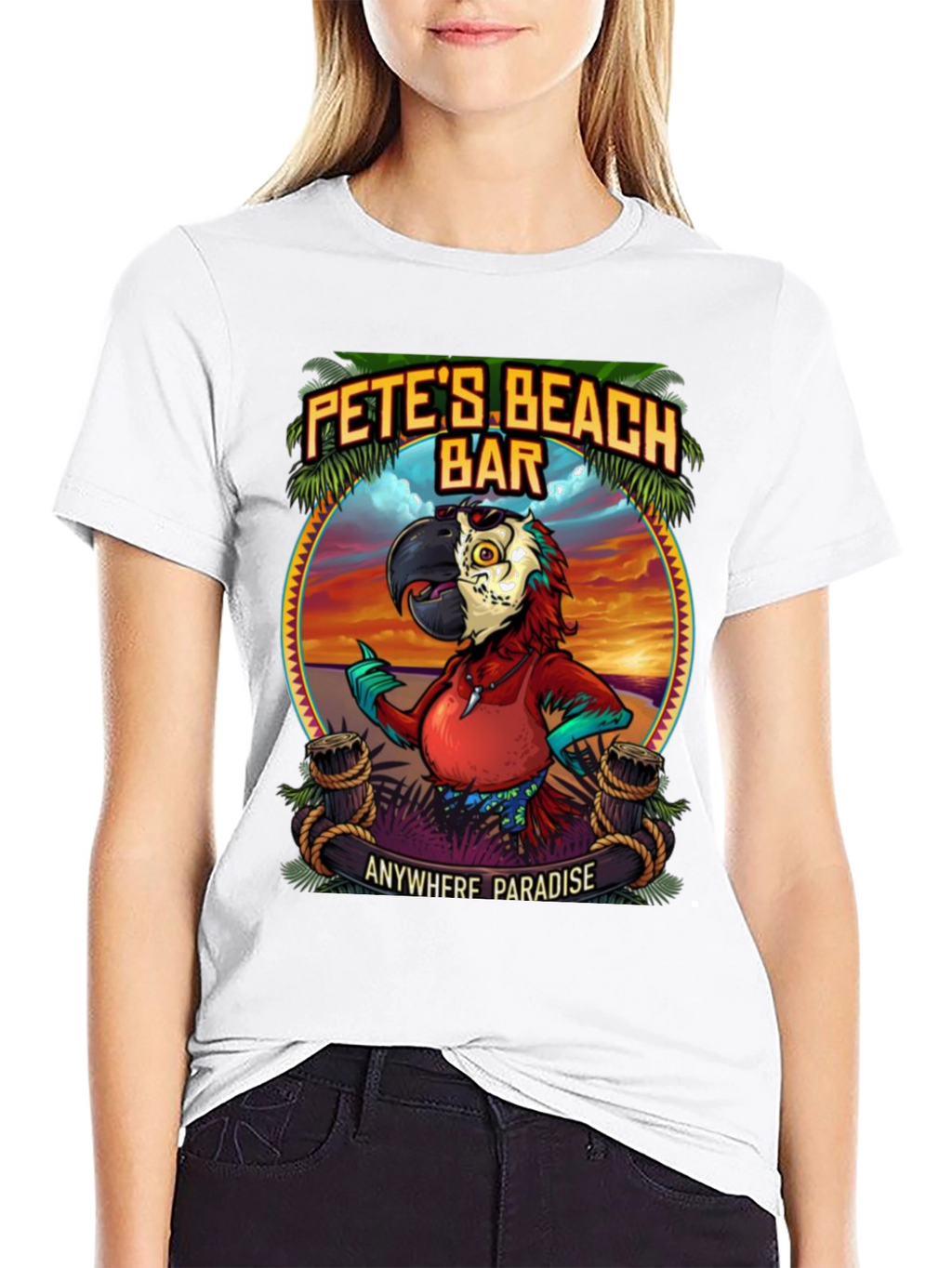 Petes Beach Bar Graphic T-Shirt: Anywhere Paradise