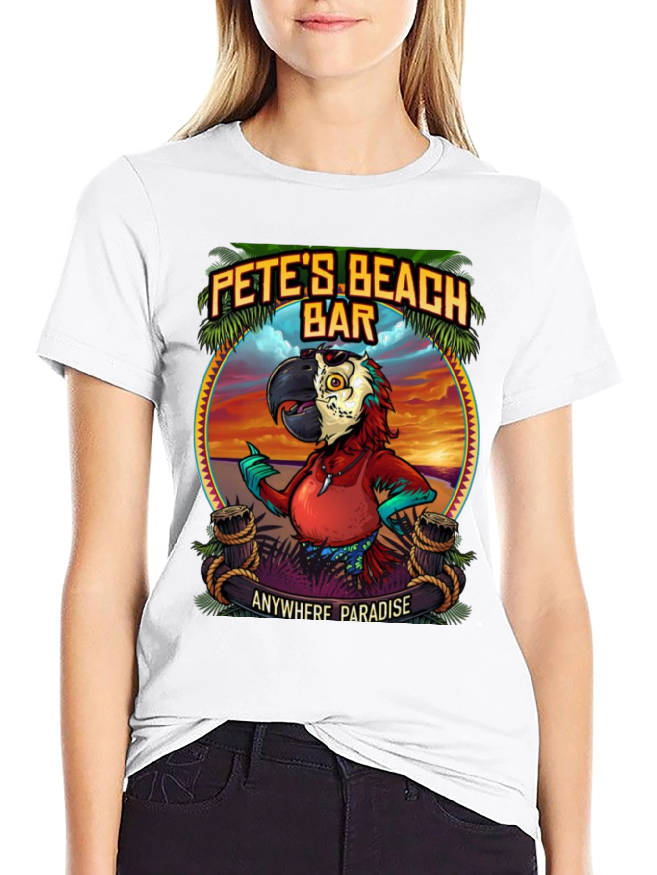 Petes Beach Bar Graphic T-Shirt: Anywhere Paradise