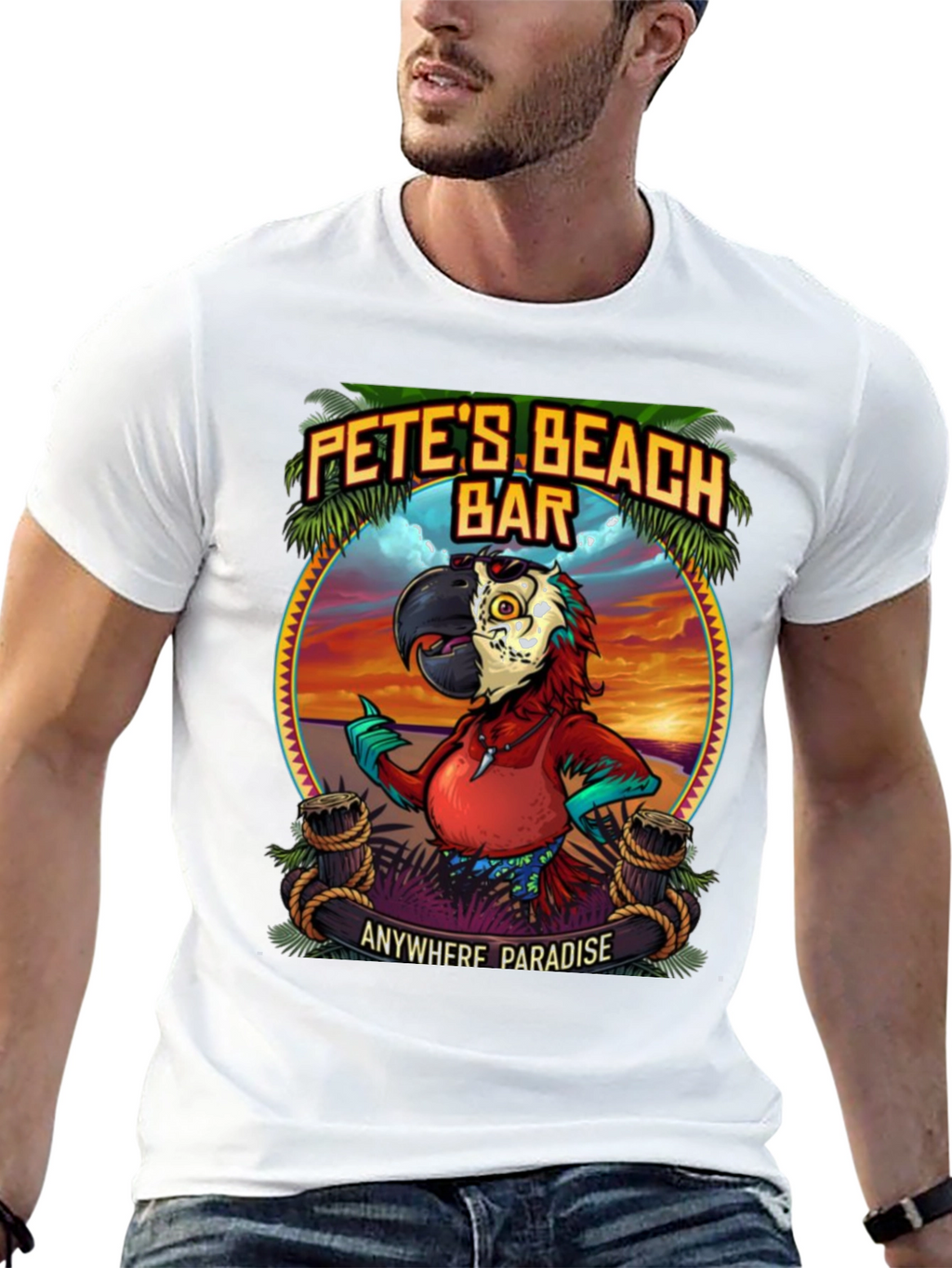 Petes Beach Bar Graphic T-Shirt: Anywhere Paradise