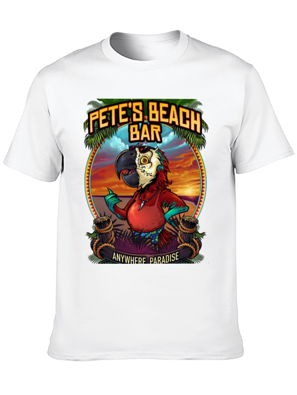 Petes Beach Bar Graphic T-Shirt: Anywhere Paradise