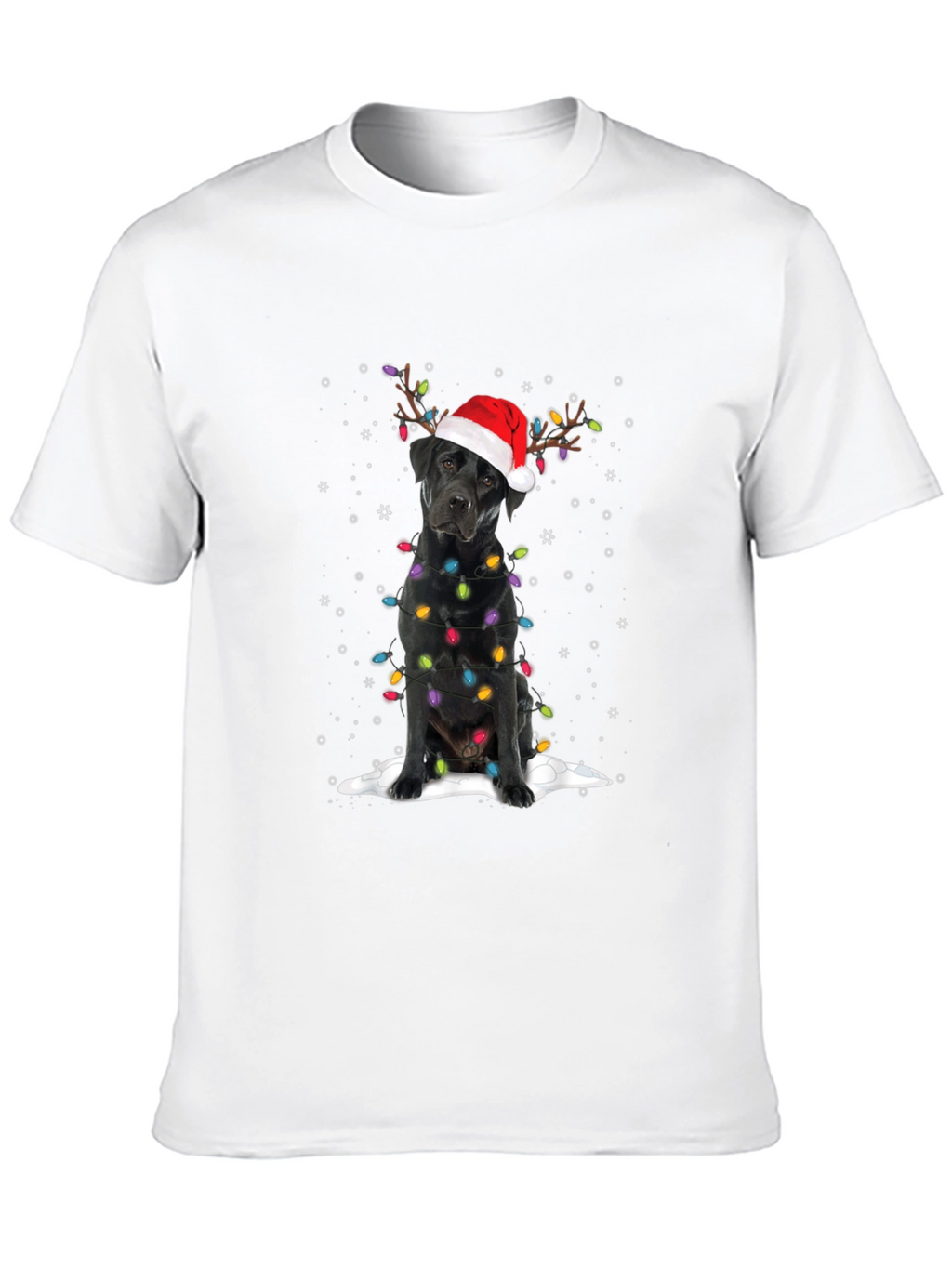 Festive Black Lab Christmas T-Shirt