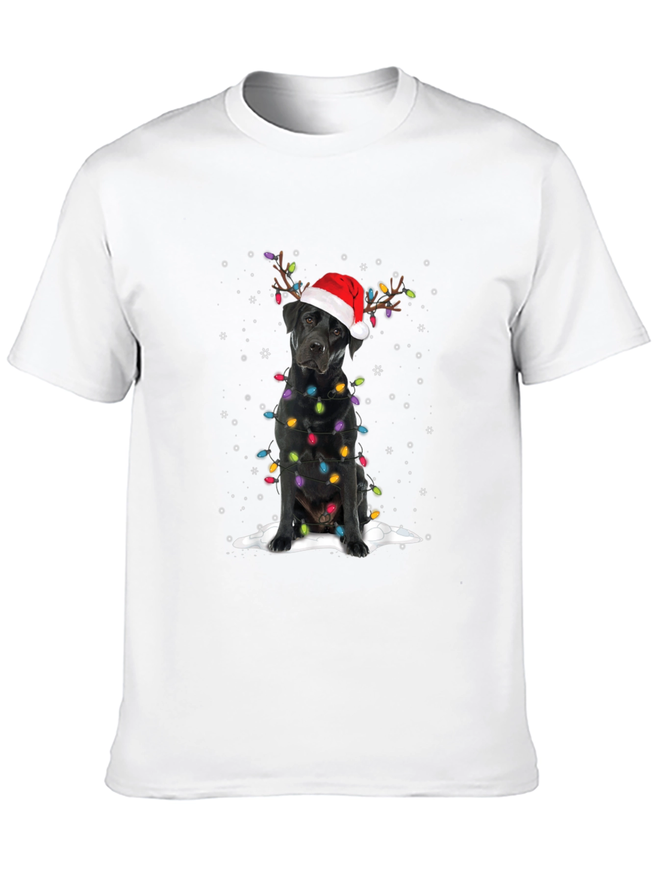 Festive Black Lab Christmas T-Shirt