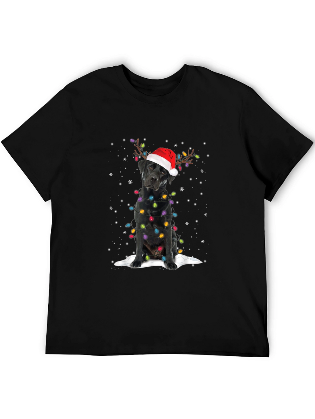 Festive Black Lab Christmas T-Shirt