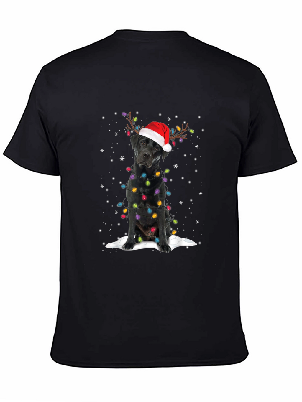 Festive Black Lab Christmas T-Shirt
