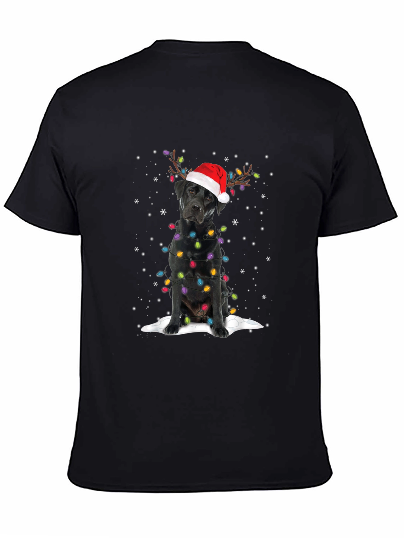 Festive Black Lab Christmas T-Shirt