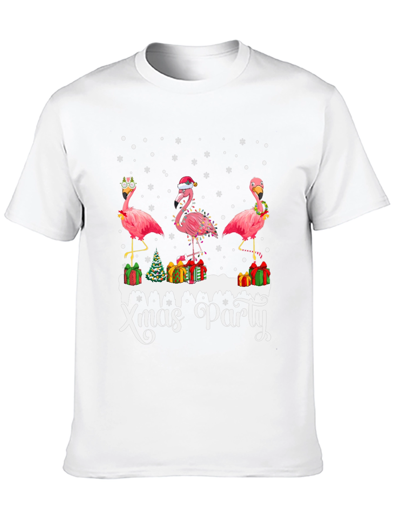 Festive Flamingo Xmas Party T-Shirt