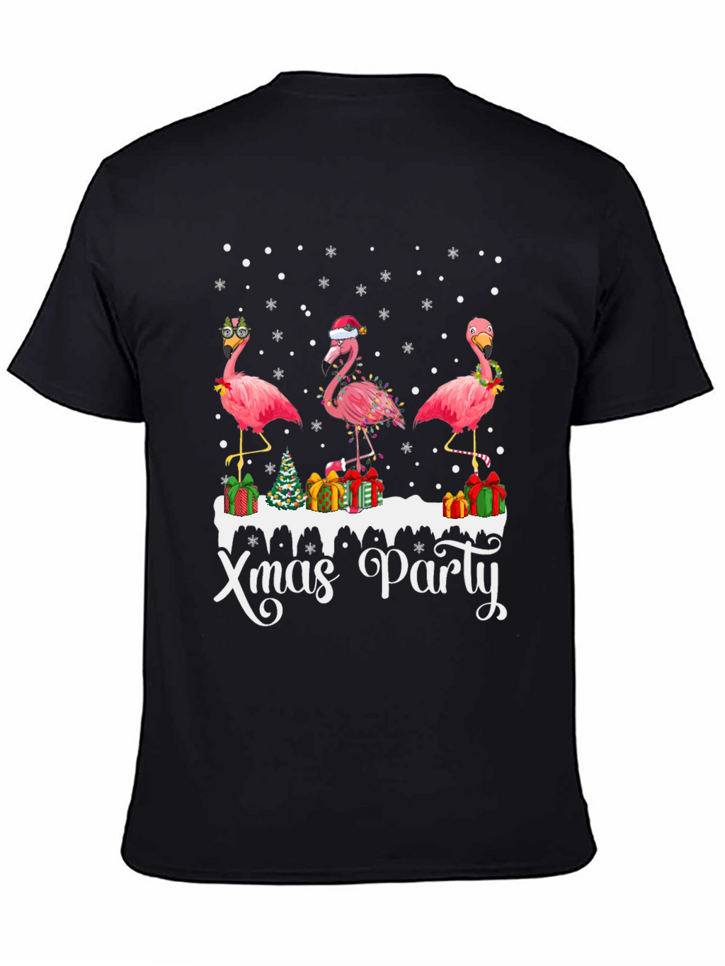 Festive Flamingo Xmas Party T-Shirt
